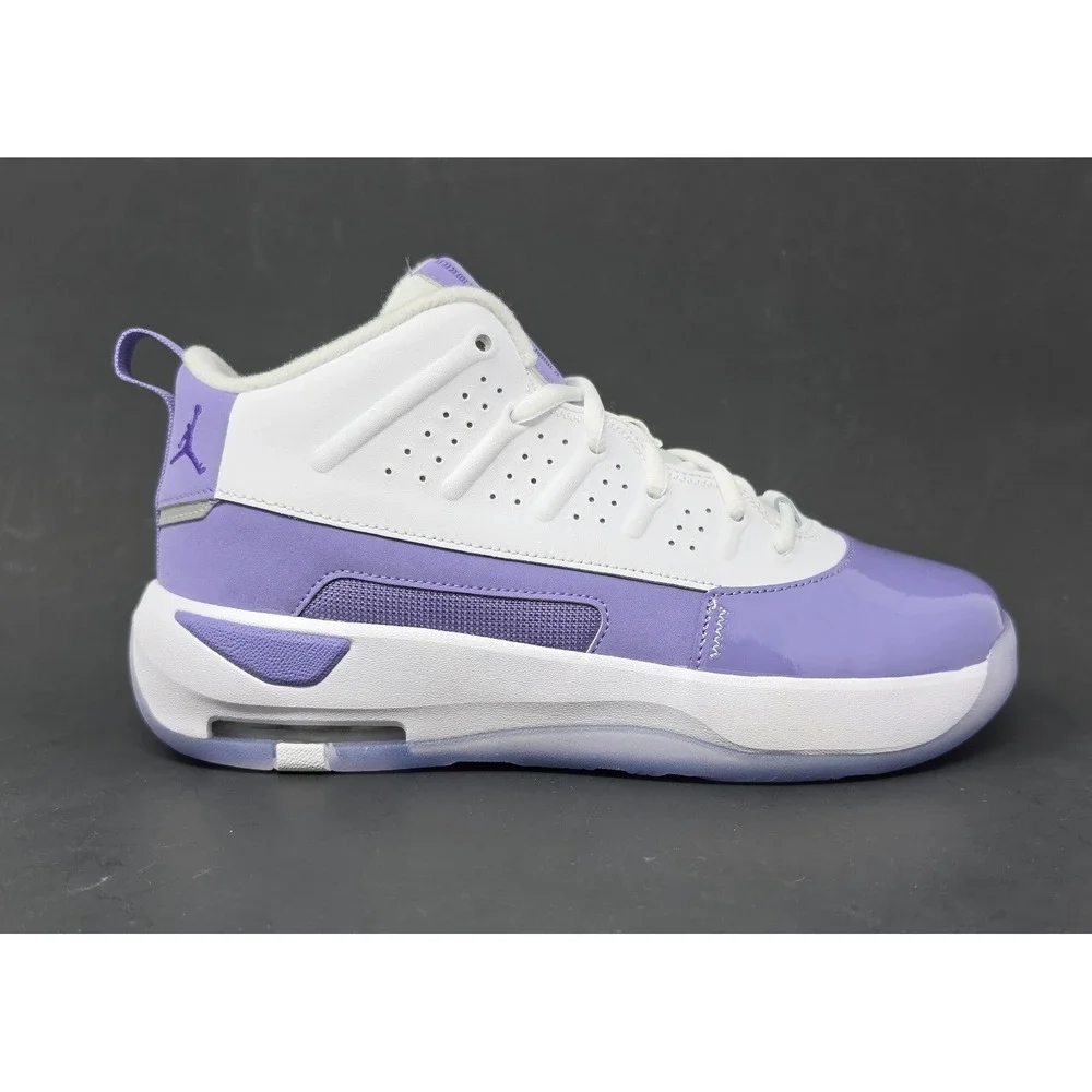 Jordan Max Aura 7 GS White Court Purple Sneakers HQ2089-115 Kid's 7Y